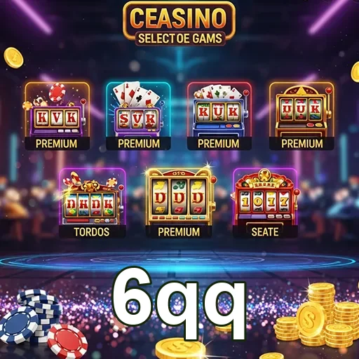 Seleção de jogos no 6qq Casino, mostrando diversas opções de entretenimento e apostas.